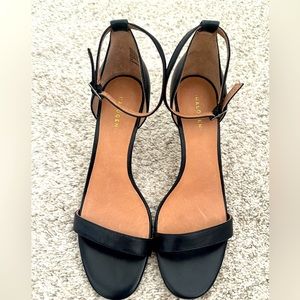 Halogen black open toed heels